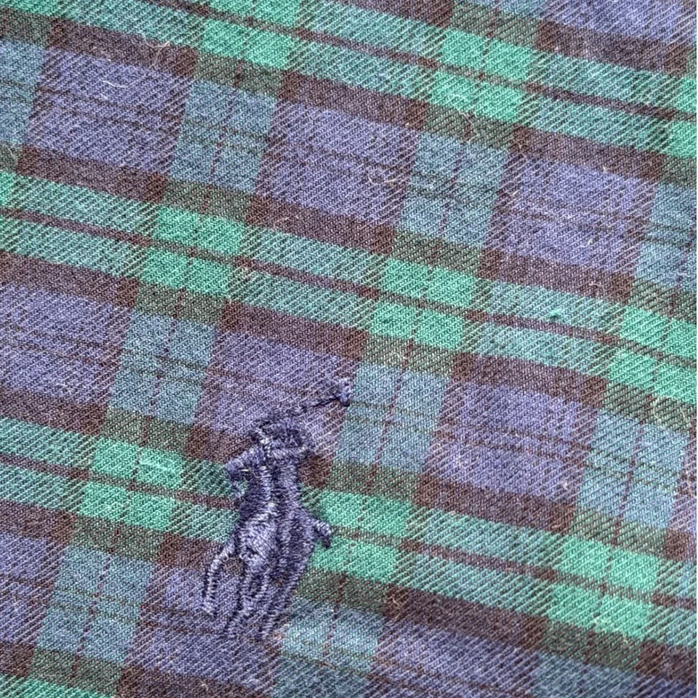 Ralph Lauren Blackwatch Plaid Shirt Mens M Slim‎ Fit Green Blue Preppy Outdoors